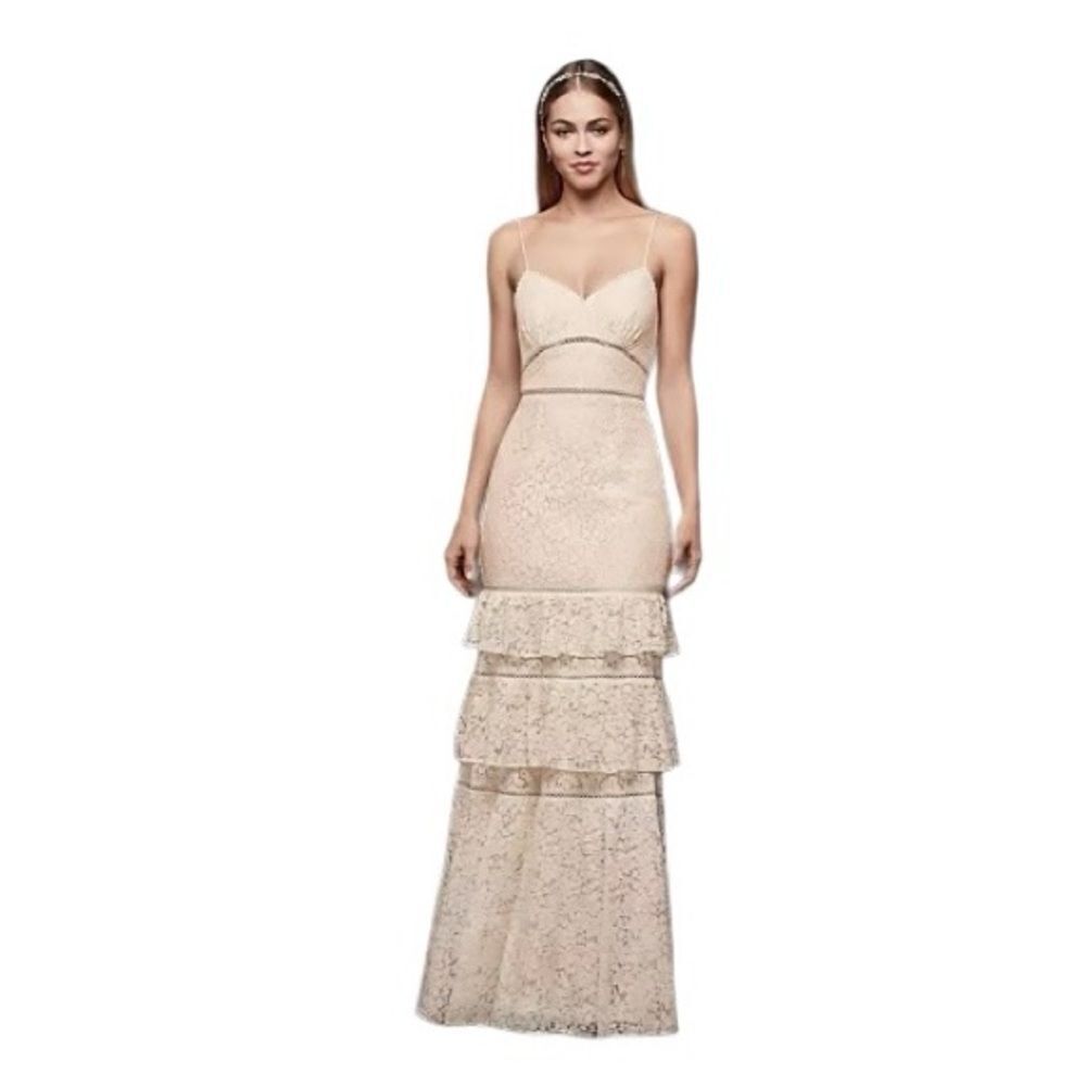 NEW DAVID’S BRIDAL STUDIO | Embroidered Floral Lace Dress - Sz 6